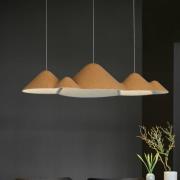 LOOM DESIGN LED hængelampe Panorama, gul/grå filt 106 cm