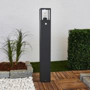 Lucande vejlampe Klemens, 90 cm, sensor, grafitgrå, E27