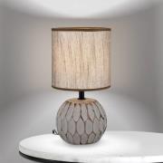 Pinia bordlampe, brun, højde 27,5 cm, keramik/lin