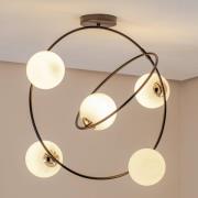 Stardom loftlampe, opal hvid/sort, glas, E14