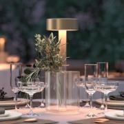 Maytoni genopladelig LED-bordlampe AI Collaboration, glas, guld