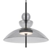 Maytoni LED-hængelampe Bangkok, Ø 40 cm, lysegrå, glas