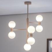 Loftlampe Flare 7, beige, 7 lyskilder, glas, metal