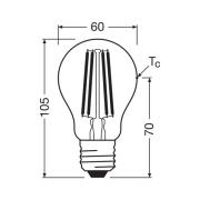 OSRAM LED glødepære E27 2,2W filament 4.000K 470lm 2-pak