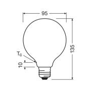 OSRAM LED-pære Globe G95 E27 3,8W mat 2.700K