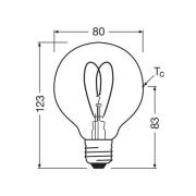 OSRAM LED Vintage G80 E27 4,9W 922 Heart Filament guld dæmpbar