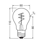 OSRAM LED Vintage E27 4,6W 2.200K Spiral Filament clear dæmpbar