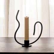 ferm LIVING Lysestage Valse Low, sort, jern