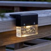 Bubbly Fence LED-solcellelampe, sort, plast, sæt med 4 stk