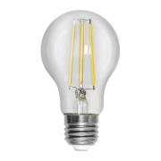LED-pære, E27, 8 W, klar, glødetråd, 4.000 K, dæmpbar