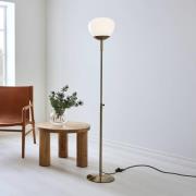 Rise gulvlampe, antik messing, jern, glas, højde 150 cm