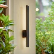 Lindby udendørs LED-væglampe Sakari, sort, aluminium, 50 cm høj