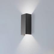 Væglampe Bergen, lysegrå, metal, 23 cm høj, GU10