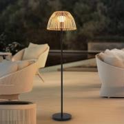 Lucande LED-gulvlampe Eligio, bambus, Ø 39 cm, RGB