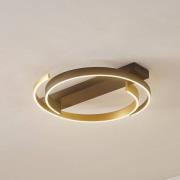 Lucande loftlampe Natsuma, sort/guld, metal, Ø 50 cm