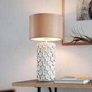 By Rydéns Fiore bordlampe, beige, keramik, højde 54 cm