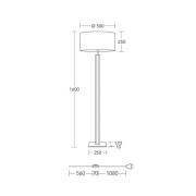 HerzBlut gulvlampe Karl G, rund, træ/granit, hvid, E27