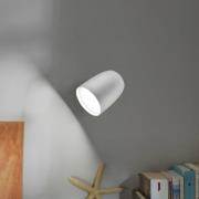 Bover udendørs LED-væglampe Nut, hvid, aluminium/stål, højde 13,5 cm