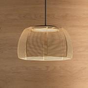Bover LED-hængelampe Tanit, Ø 43 cm, sort/beige, stof