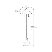 Inglenook gulvlampe, Tiffany-stil, bronze, højde 158 cm