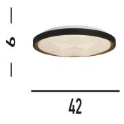 LED-loftlampe Satellite sort Ø 42cm stål fjernbetjening