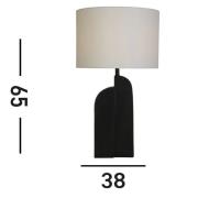 Perth bordlampe, hvid/sort Højde 65 cm Tekstil/harpiks