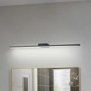 Lucande LED-spejllampe Kivana, sort, aluminium, 90 cm