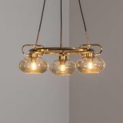 Rolan hængelampe, messingfarvet, Ø 56 cm, 3 lyskilder, glas
