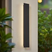 Lucande udendørs LED-væglampe Melira, længde 60 cm, antracit