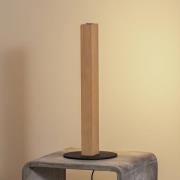 LED-bordlampe i træ Teo, bøg, 42 cm, berøringsdæmper