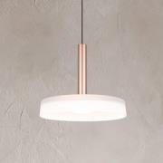 Celeste LED-hængelampe, hvid/brun, Ø 22 cm, glas, dæmpbar