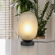 Facette bordlampe, grøn, højde 29 cm, glas, E27