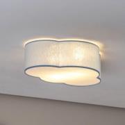 Loftlampe Cloud, blå, 43 cm lang, tekstil, sky, E27