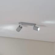 Livia loftspot, grå, 35 cm, 2 lyskilder, metal, GU10