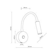 Væglampe Lagos USB, 27 cm, sort, læselampe, G9