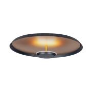 LED-loftlampe Oro, Ø 36 cm, sort/guld, metal, dæmpbar