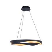 LED-hængelampe Ascoli, Ø 64 cm, sort/guld, metal, dæmpbar