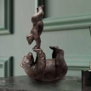 KARE dekorationsfigur Artistic Bears Handstand, polyresin, brun