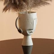 KARE Face Pot-vase, højde 30 cm, glaseret stentøj, bemalet