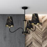 Harmias loftlampe, sort/guld, 3 lyskilder