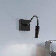 Væglampe Ojos, sort, læselampe, justerbar, 33 cm, G9