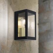 Lumina udendørs væglampe, sort-guld, rustfrit stål, glas, IP44