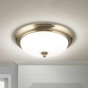 Empire loftlampe, Ø 35,5 cm, messing, matteret opalglas