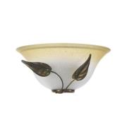 Mira væglampe, creme/bronze, glas, 30 cm bred, E27