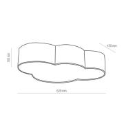 Cloud loftlampe, pink, 63 cm lang, tekstil, sky, E27