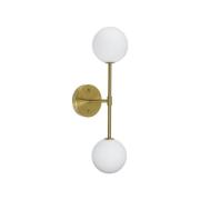 PR Home Sigma D væglampe, guld/opal, 2 lyskilder 49 cm glas