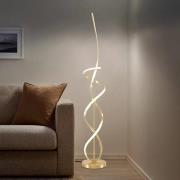 Kira LED-gulvlampe, højde 140 cm, guldfarvet, metal, 4000K