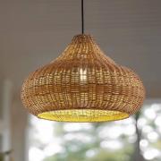 Lucande udendørs hængelampe Taniola, 1 lyskilde, beige, rattan, IP44