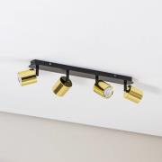 Demia loftspot, sort/messingfarvet, 66 cm, GU10