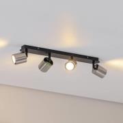 Loftspot Demia, sort/nikkel, 66 cm lang, GU10